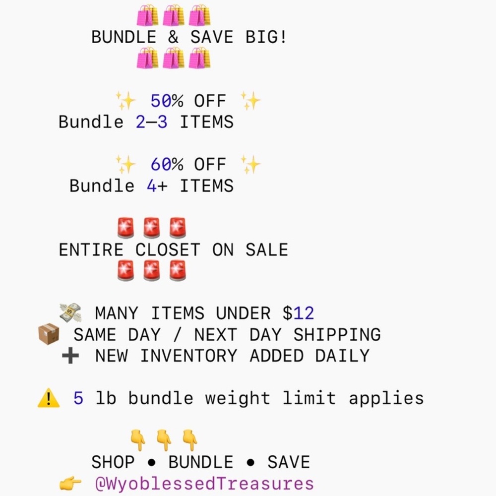 BUNDLE SALE 50-60%‎ off!
